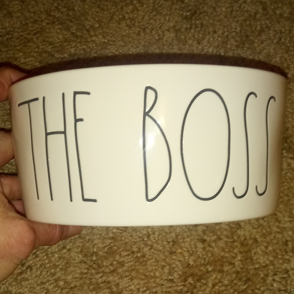 NWT Rae Dunn by Magenta THE BOSS Pet Dish Medium